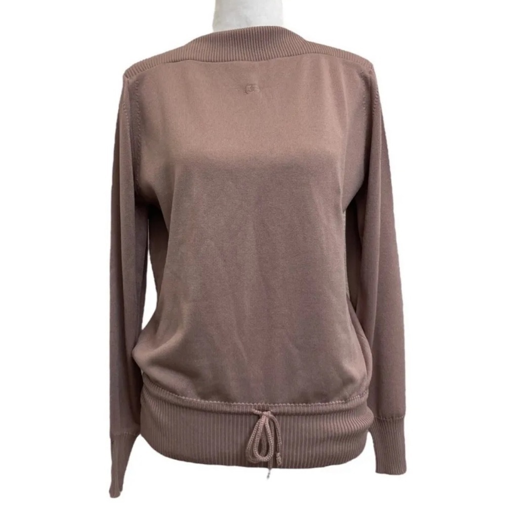 Givenchy Sport Vintage 80s Mauve Dusty Pink Bateau Neck Drawstring Sweater